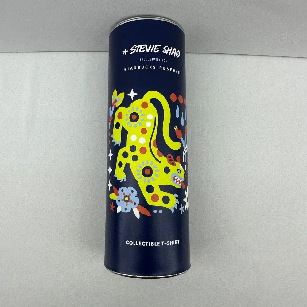 Starbucks Reserve Stevie Shao Collectible T-Shirt Large Artist Edition Tube‎ NWT